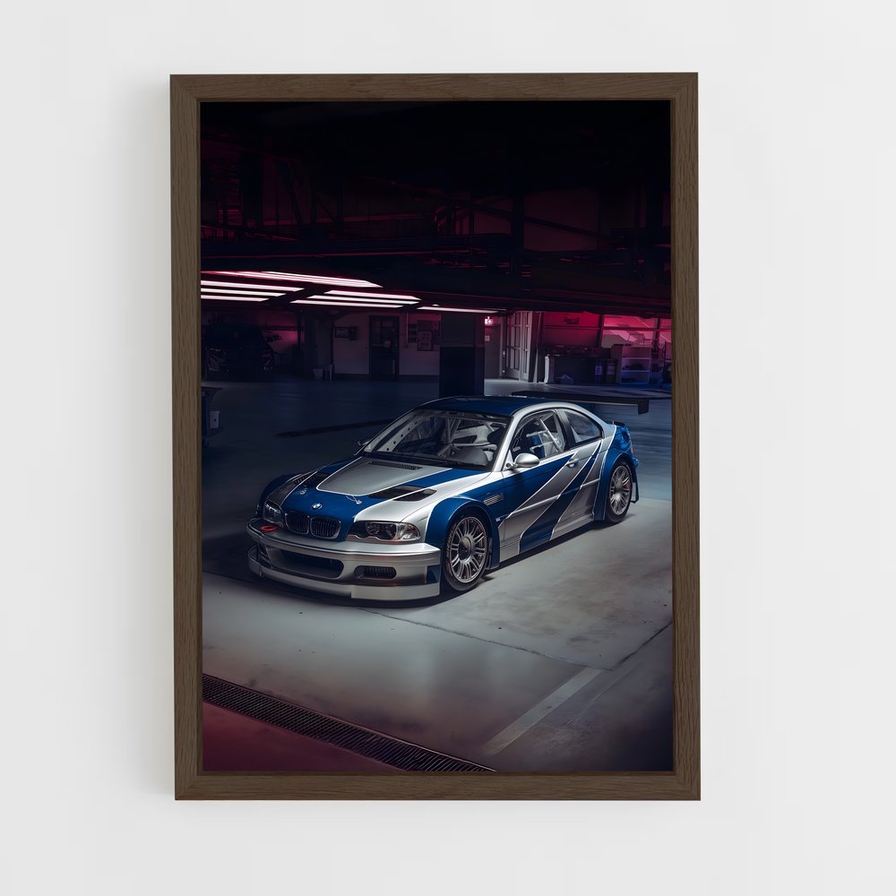 Poster Garage Bleu – affiche BMW (vue 5)